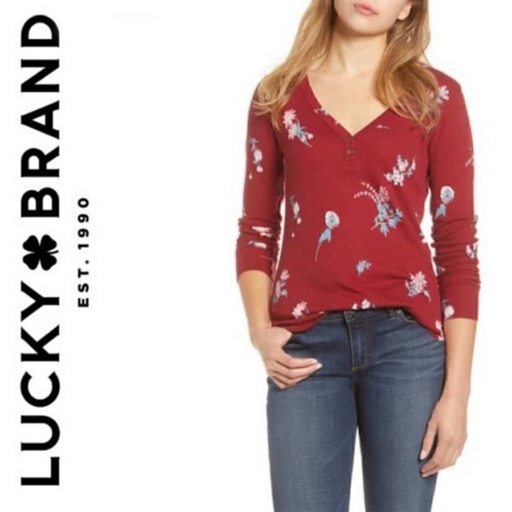 Lucky Brand Waffle Knit Long Sleeved Top